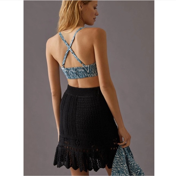 NWT Anthropologie Pilcro Printed Surf Bra Top in Blue Ikat Print Size Medium. - Picture 10 of 13